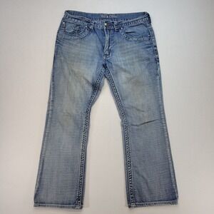 Axe & Crown Jeans Mens 34x30 Blue Weston Bootcut Embroidered Y2K Denim